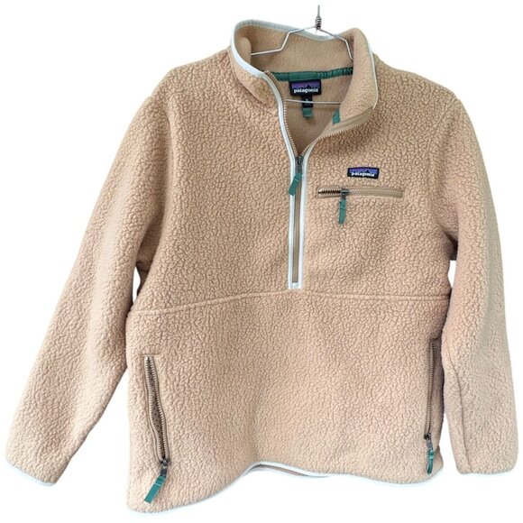 Patagonia Women's Size XL Retro Pile 1/4-Zip Tan Camel Pullover Fleece Jacket - Picture 1 of 10